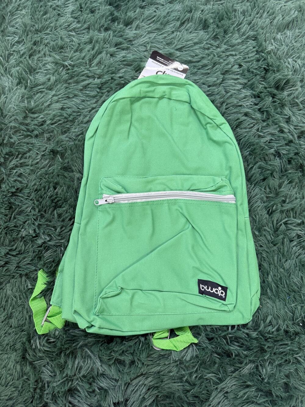 bwap Green Lightweight Backpack Daypack School Travel Bag New with Tags
